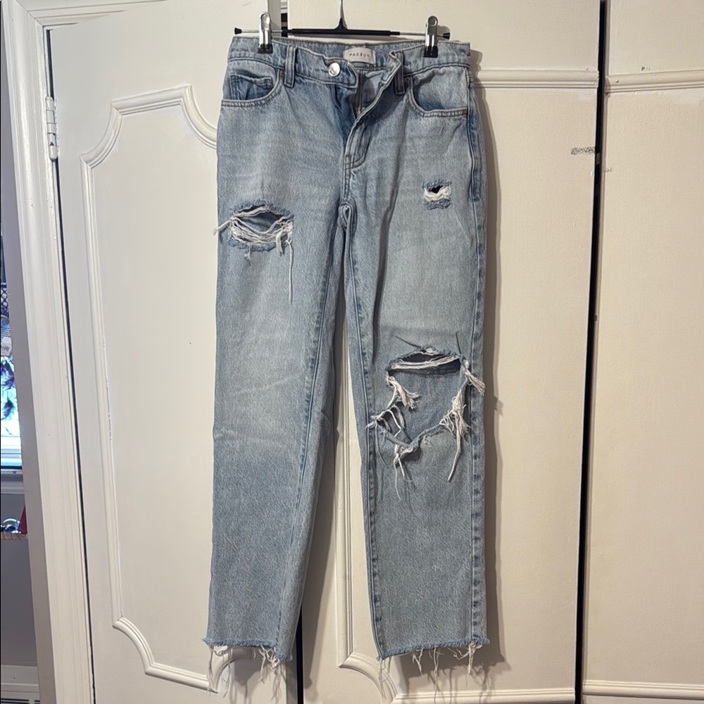 Distressed Light Blue Jeans- Size 24